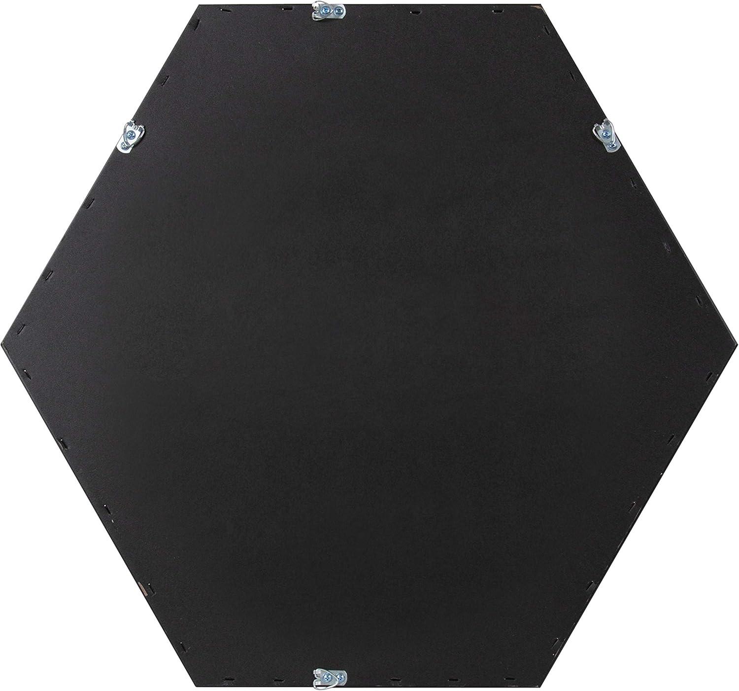 24&#34; x 26&#34; Laverty Hexagon Wall Mirror Black - Kate &#38; Laurel All Things Decor