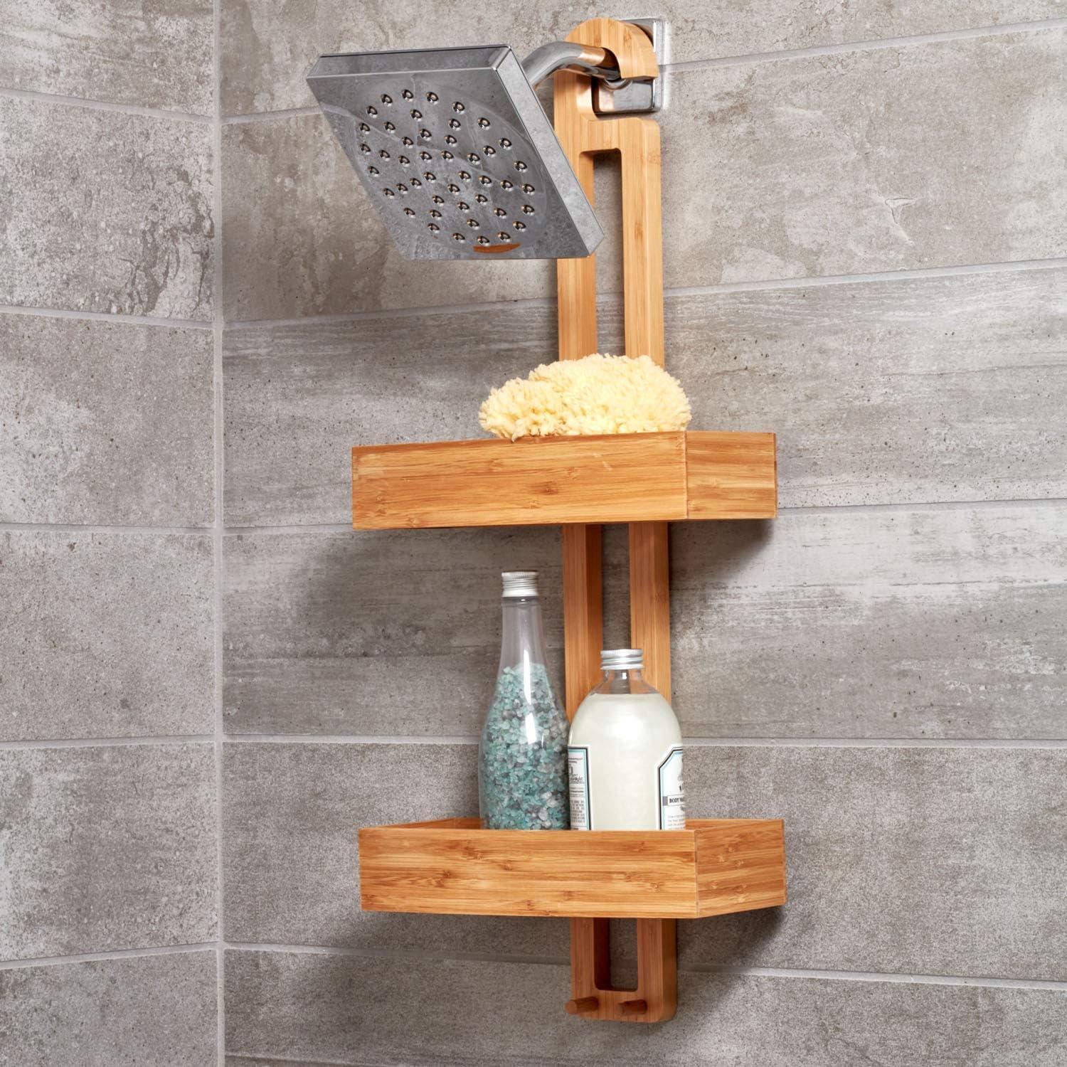 iDesign Formbu Bamboo Hanging Shower Caddy, Natural