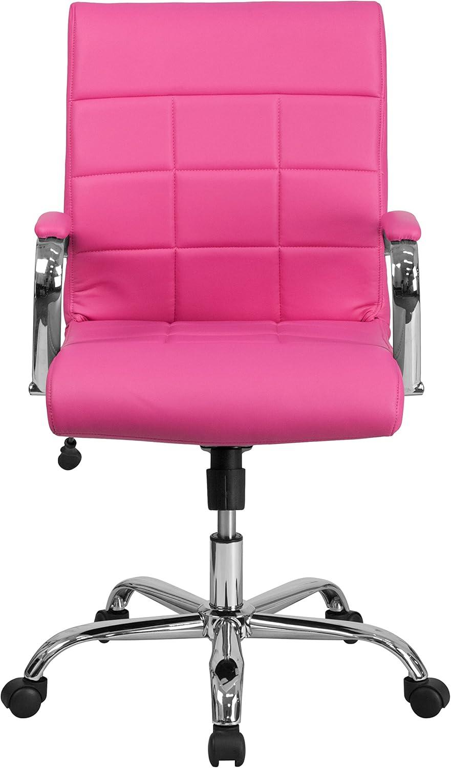 Flash Furniture Mid-Back Vinyl Executive Swivel Office Chair with Chrome Base and Arms