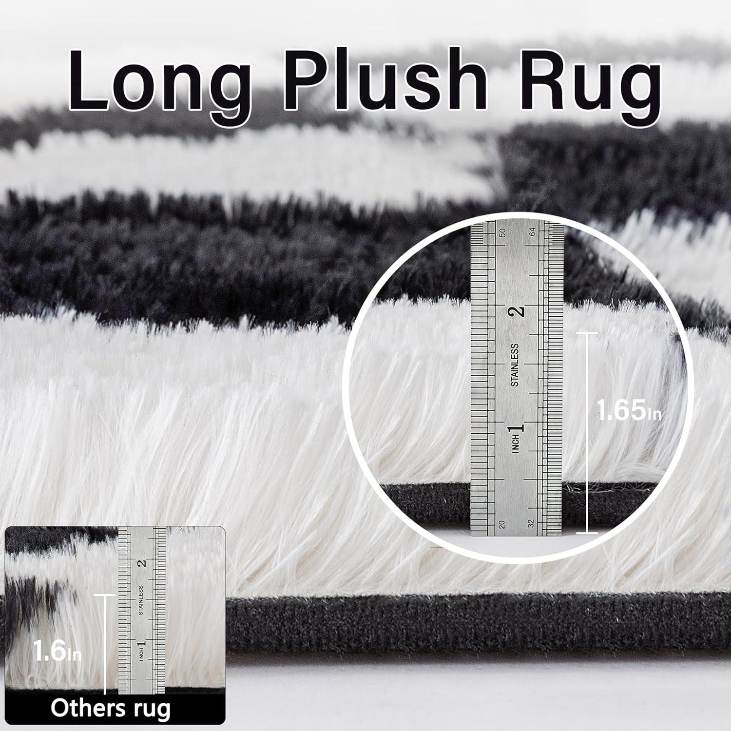 Luxe Weavers Checkered Black and White Geometric 8x10 Area Rug