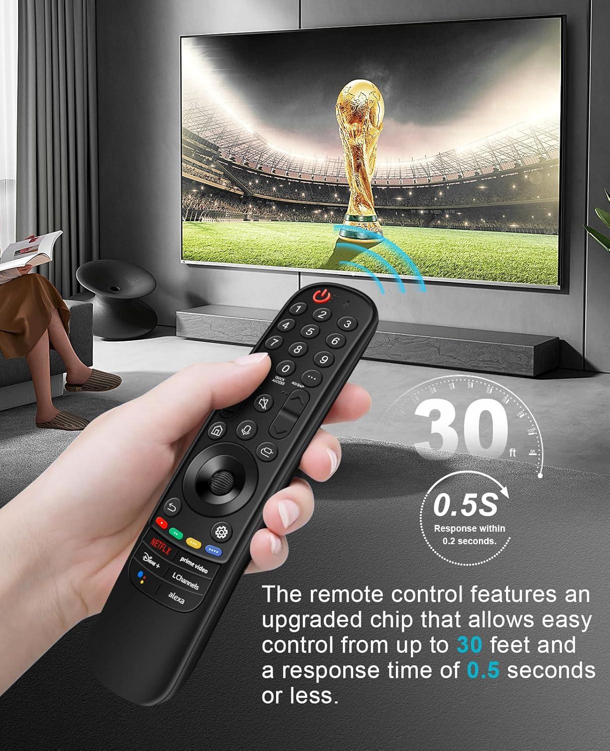 Black Voice Remote Control for LG Smart TV with Pointer and Voice Function