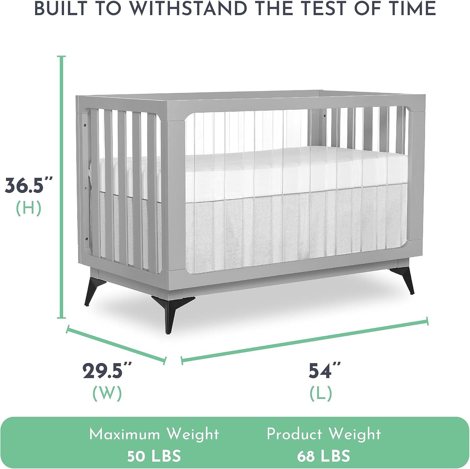 Evolur Acrylic Millennium 4 in 1 Convertible Crib