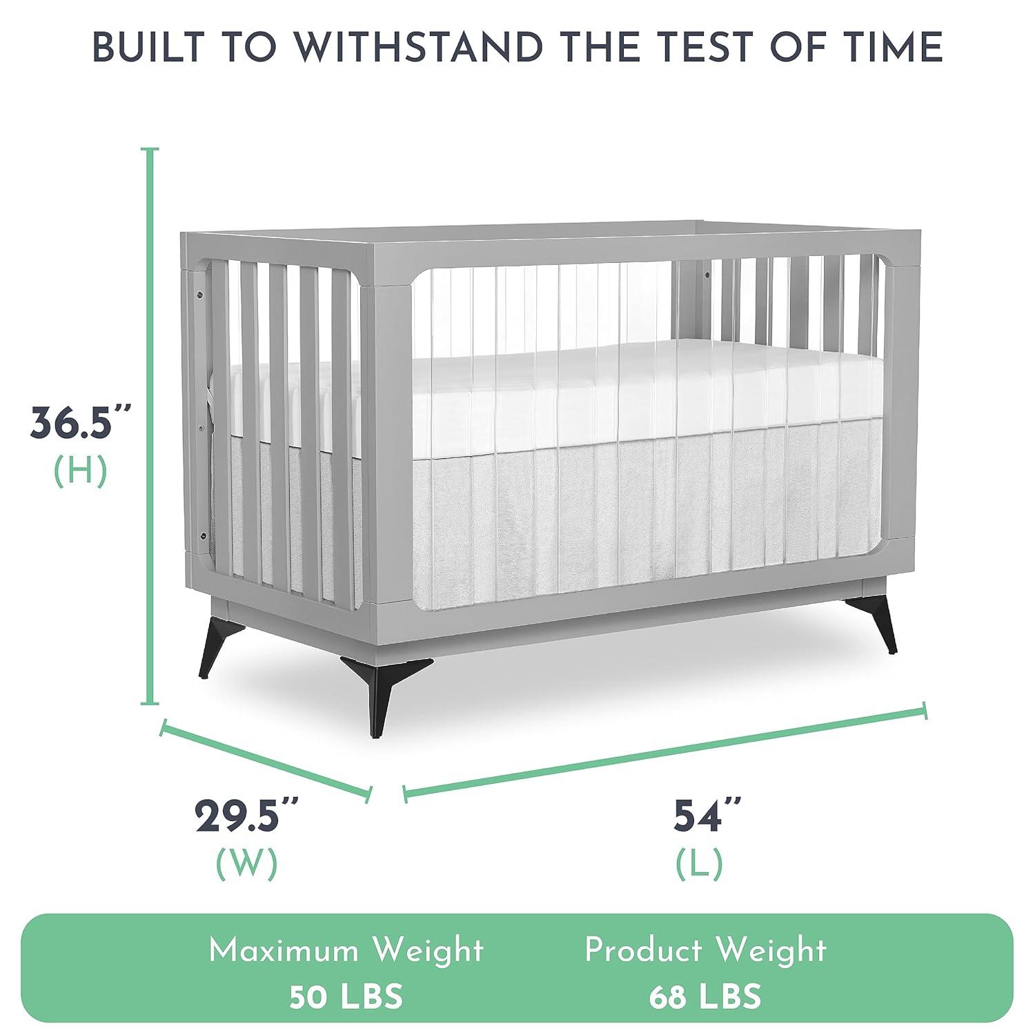 Evolur Acrylic Millennium 4 in 1 Convertible Crib