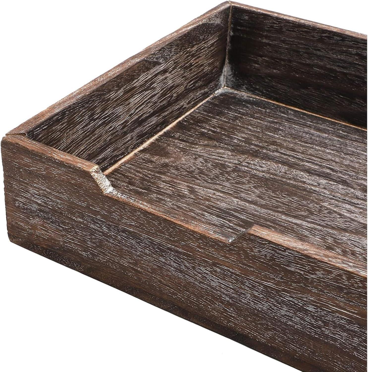 Juvale Rustic Wood Stackable Paper Tray, Vintage Office Desk Desktop Holder Organizer for Documents Files Folders Magazines, 10.5 inches