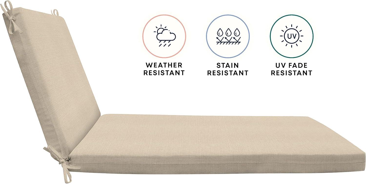 Textured Solid Almond Chaise Lounge Cushion