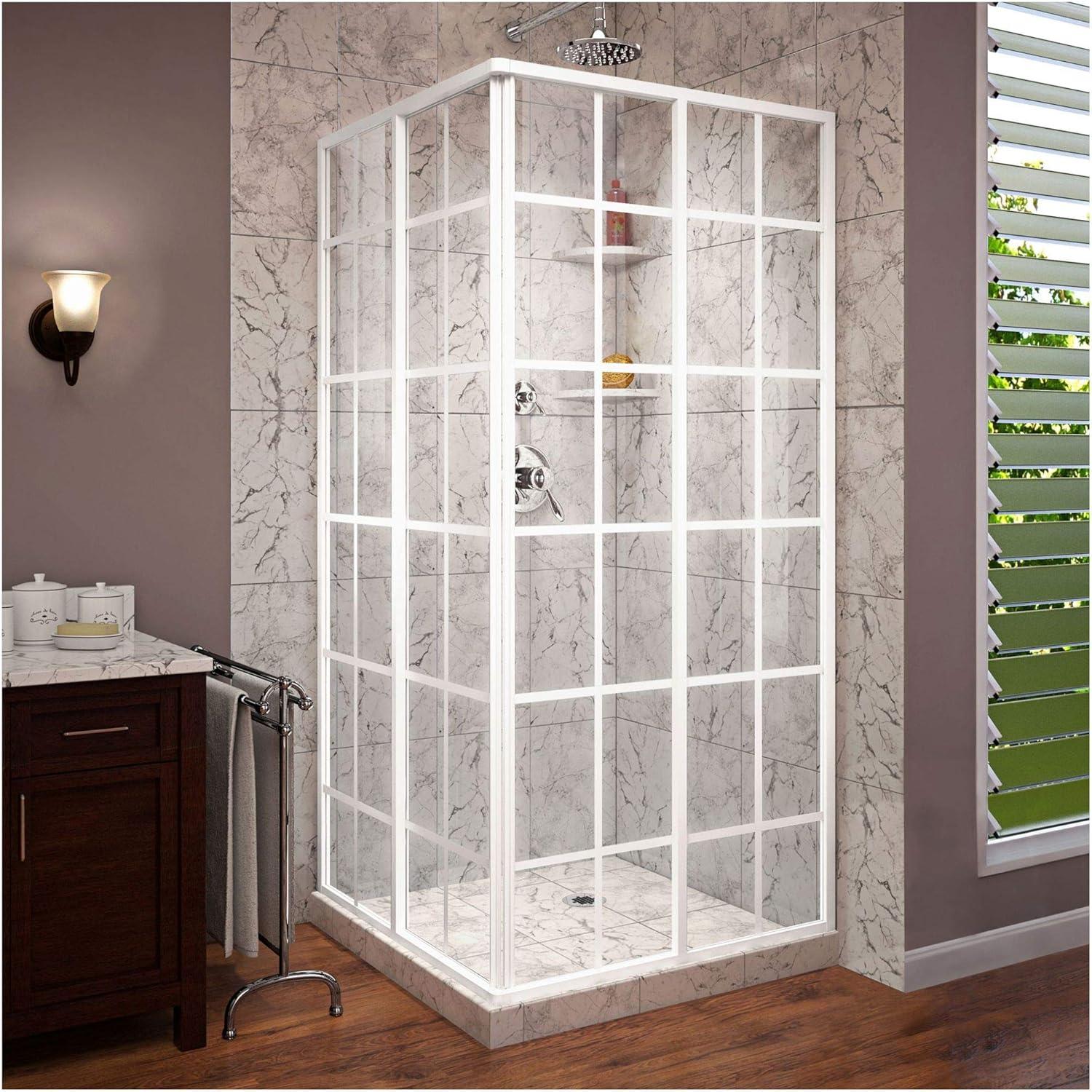 French Corner 34.5" W x 34.5" D x 72'' H Framed Square Shower Enclosure