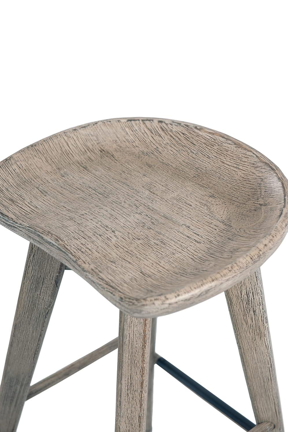 Boraam 31" Bali Swivel Counter Height Barstool Barnwood: Hardwood Frame, 300 lbs Capacity, Backless Design