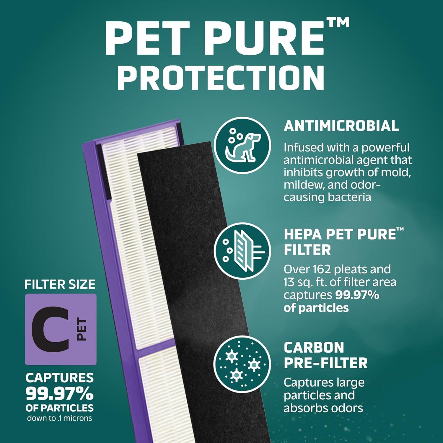 GermGuardian FLT5250PT True HEPA with Pet Pure Treatment GENUINE Replacement Air Control Filter C: Captures Dust & Odors