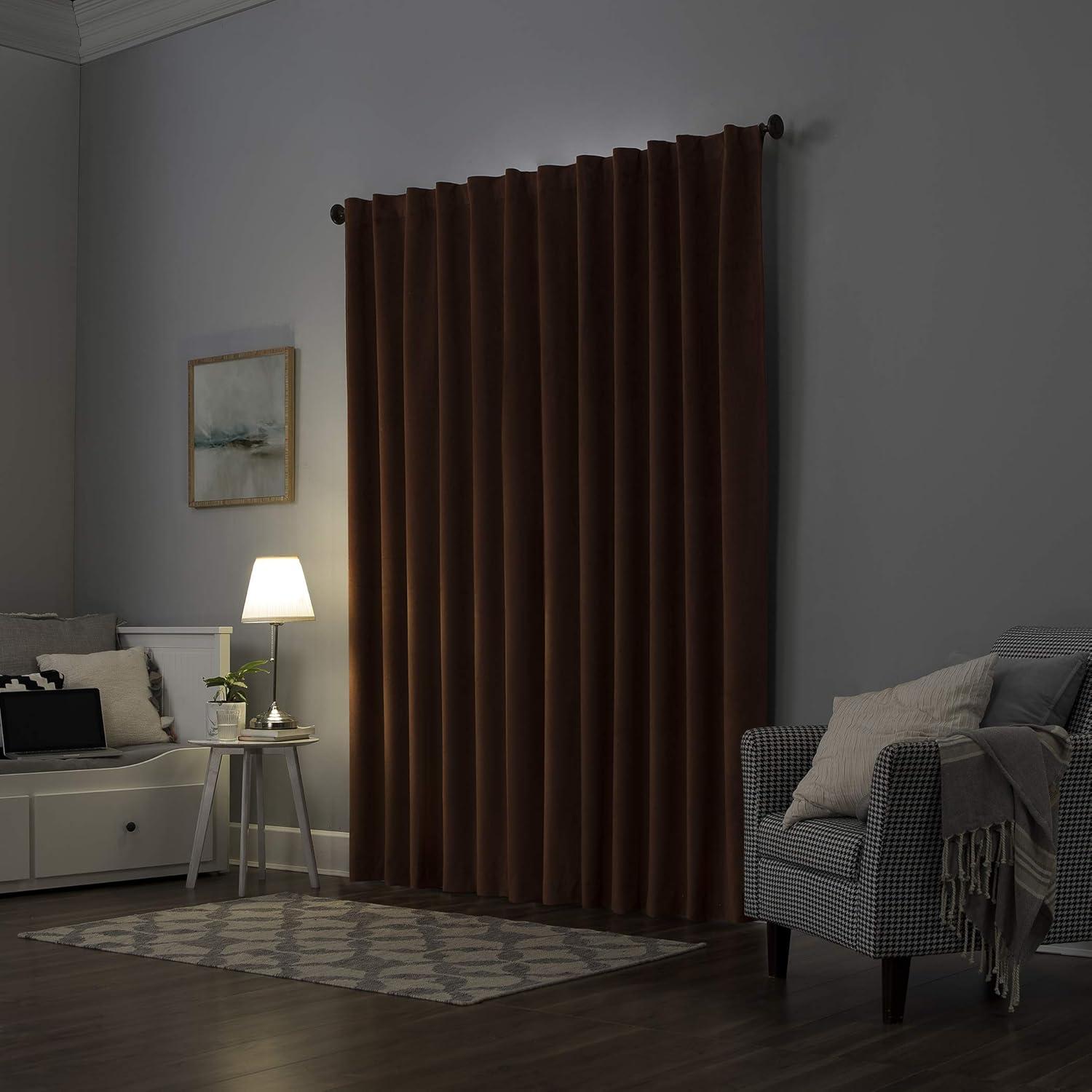 Sun Zero Velvet Noise Reducing Thermal Extreme 100% Blackout Back Tab Curtain Panel