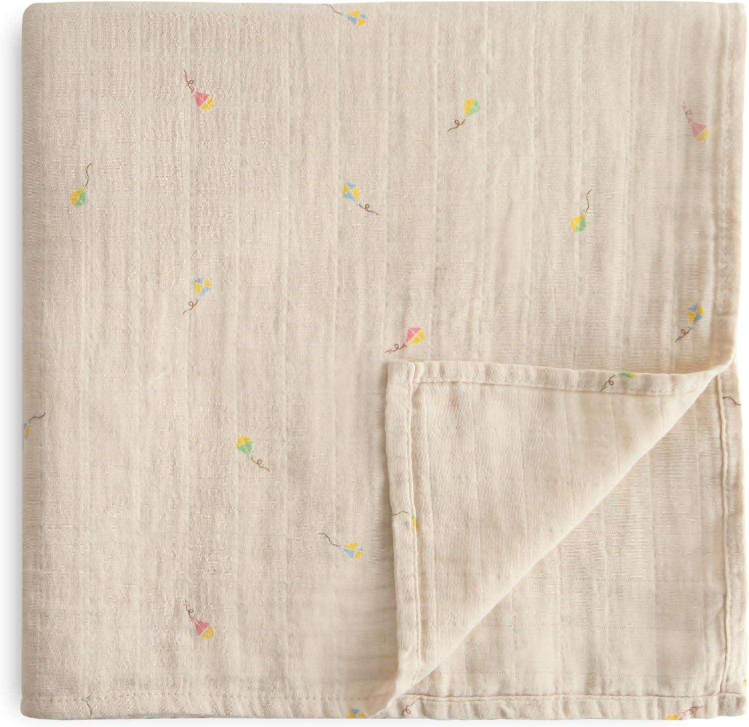 Organic Cotton Muslin Swaddle Blanket Kites One Size