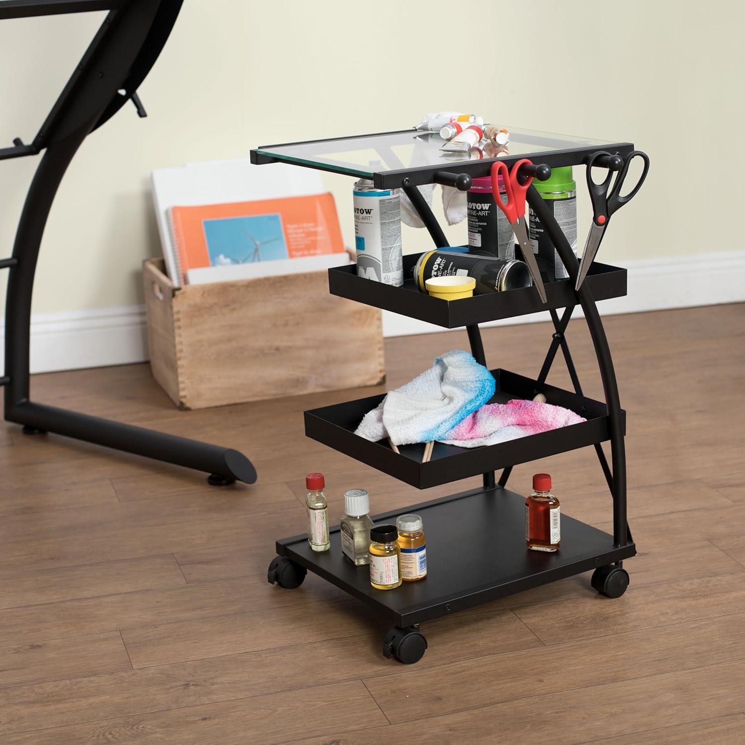 Studio Designs Triflex Metal 4-Tier Organizer Cart, Black