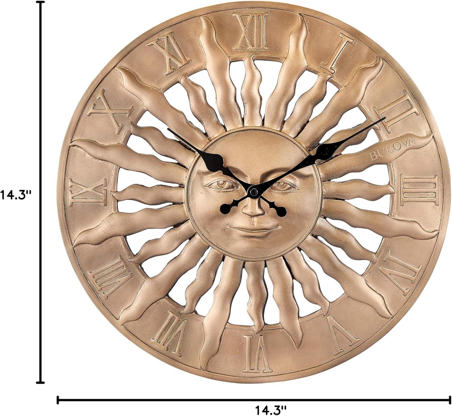 Indoor Outdoor 3-Dimensional Raised Design 14.3 in. Wall Clock with Resin Case