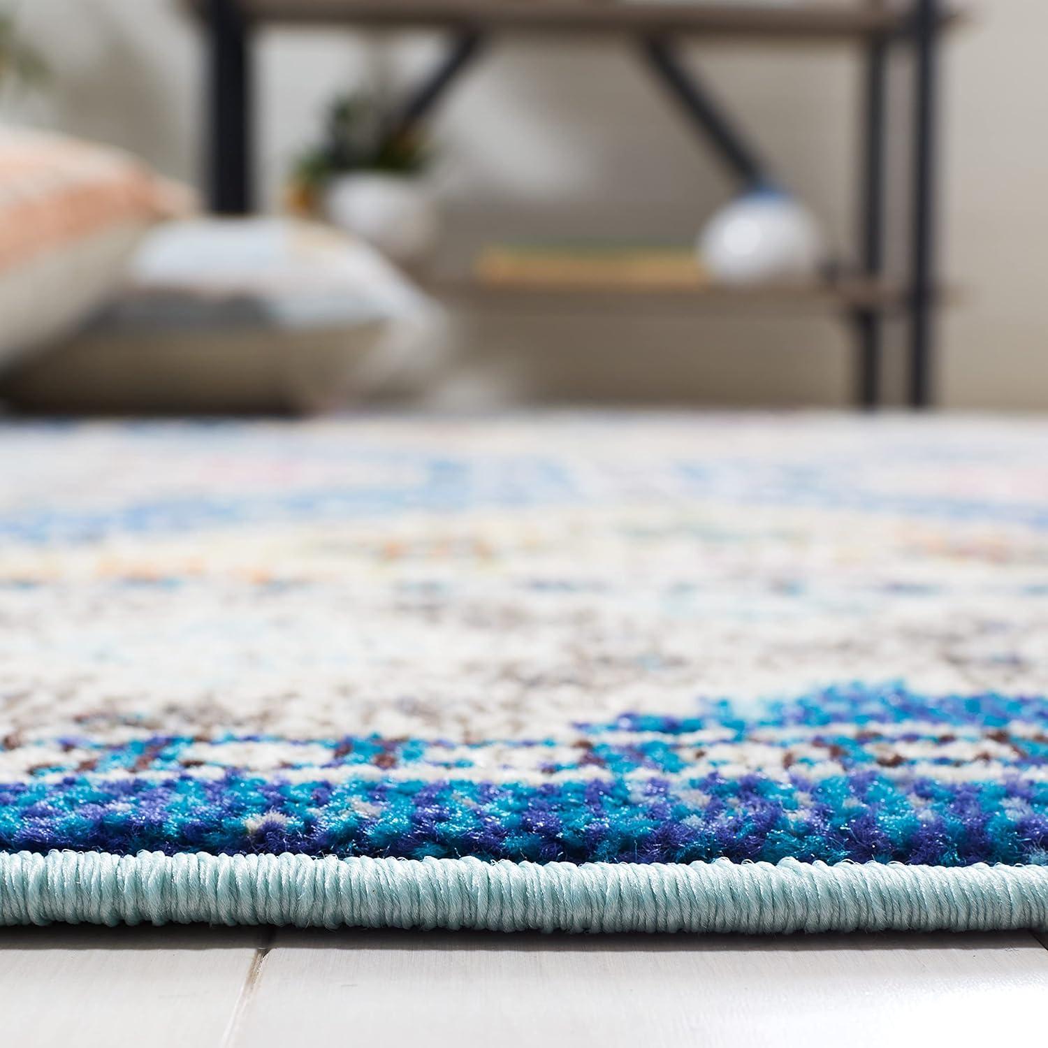 Madison MAD481 Power Loomed Area Rug - Blue/Beige - 5'3"x7'6" - Safavieh.