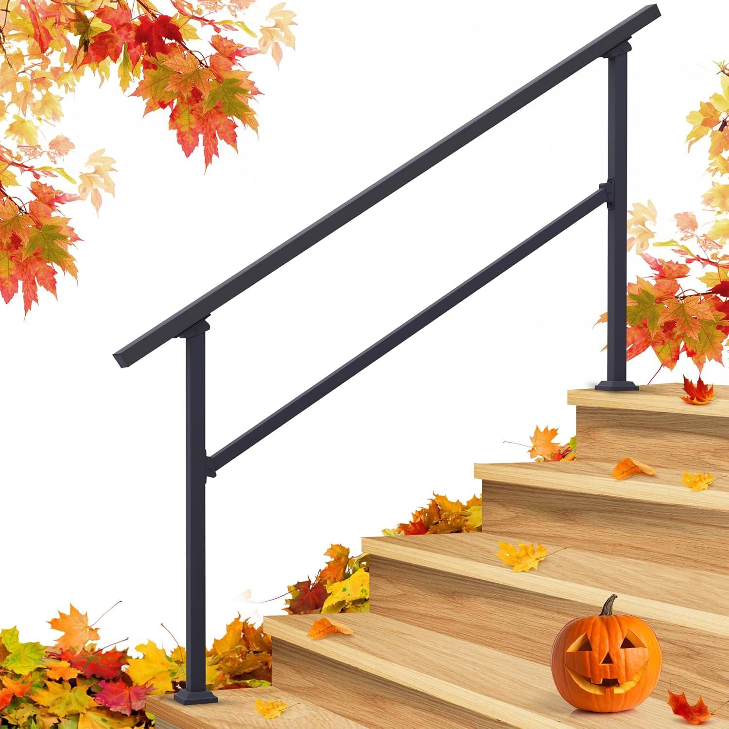 CR Home Hand Rails for Outdoor Steps for Porch, Deck, & Balcony Railing