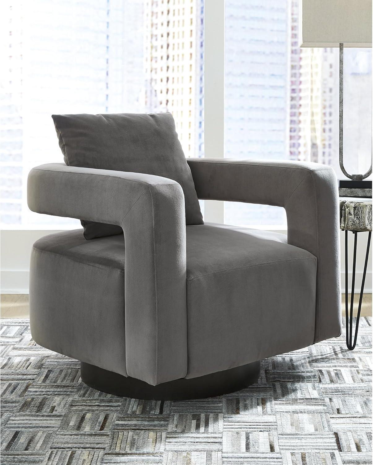 Signature Design by Ashley Contemporary Alcoma Swivel Accent Chair  Otter