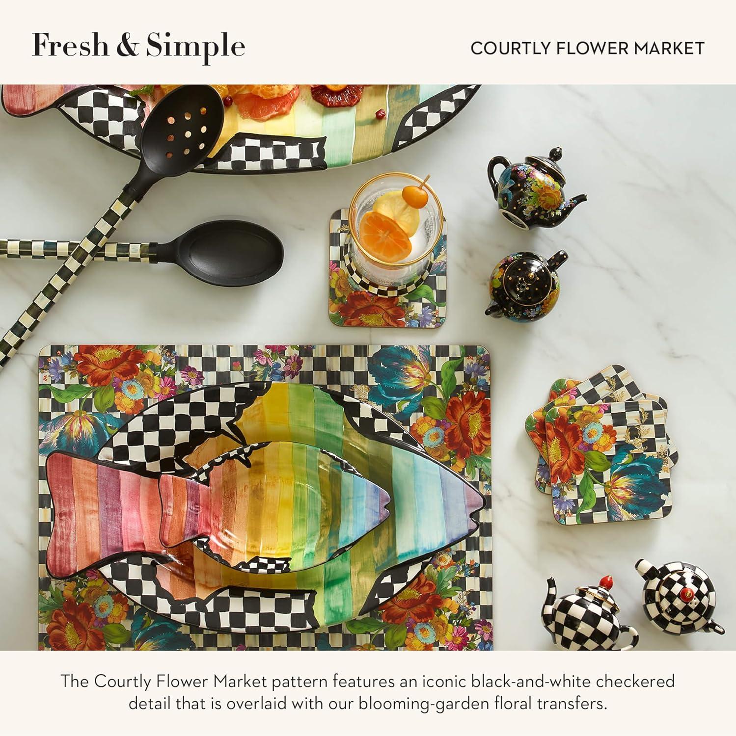 Courtly Flower Market Cork-Back Hardboard Placemats Set of 4