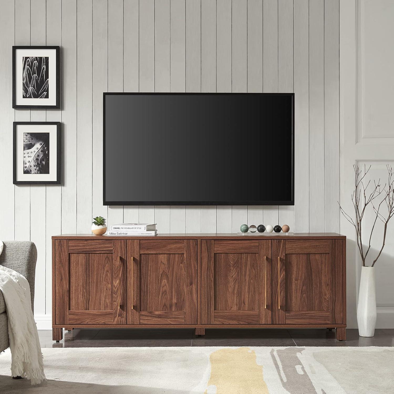 Evelyn&Zoe Chabot Rectangular TV Stand for TV's up to 75", Walnut