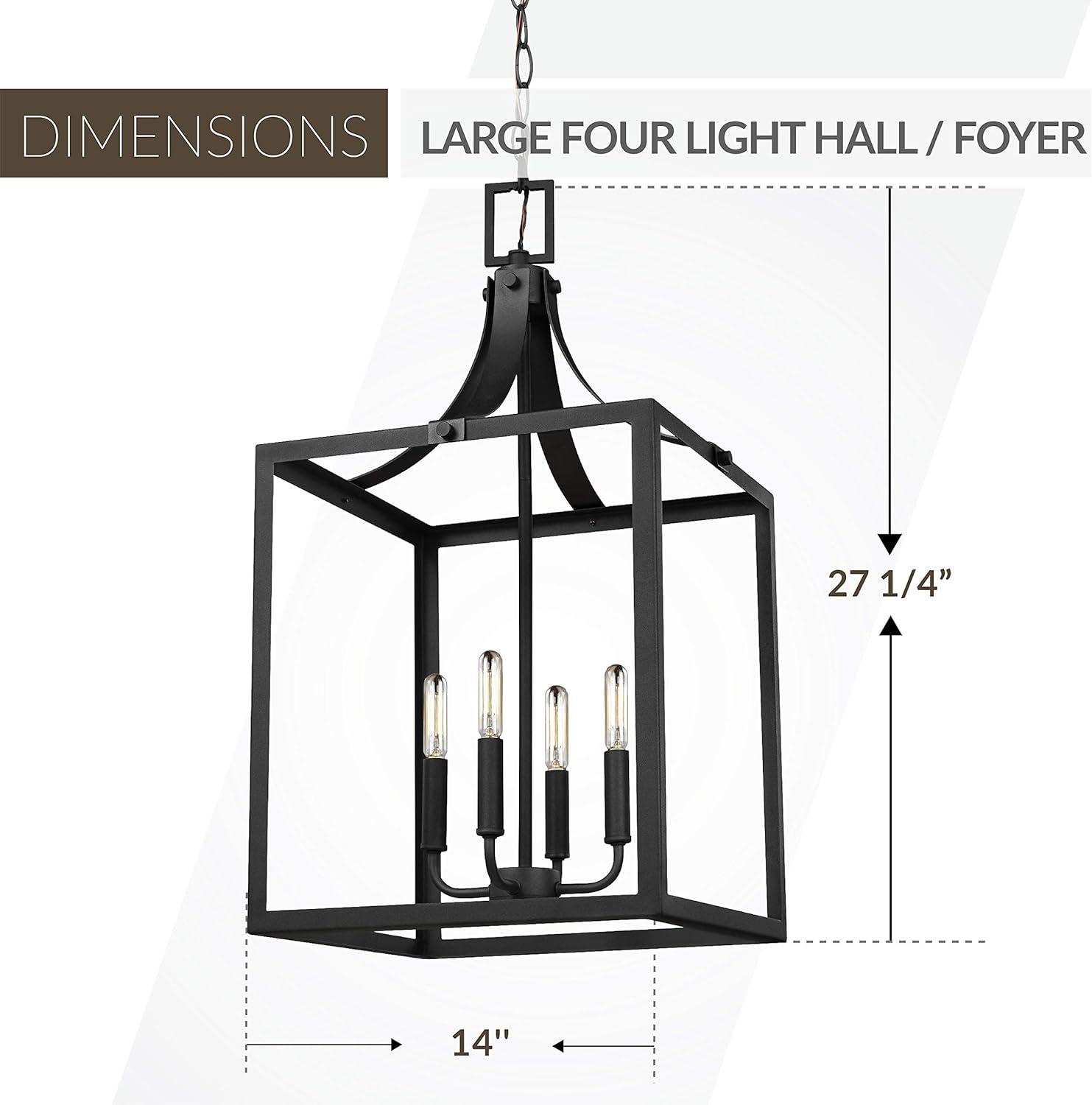 Labette 4-Light Black Hall-Foyer Hanging Pendant