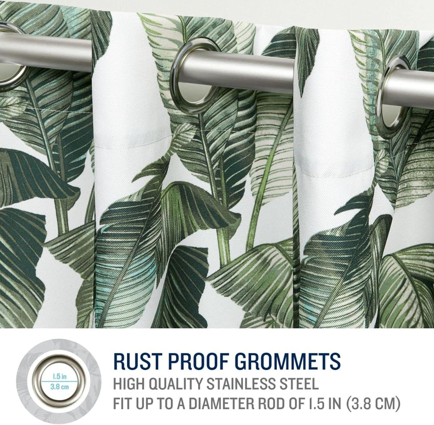 Tommy Bahama Tommy Bahama Indoor/Outdoor Island Palm Light Filtering Grommet Top Curtain Panel Pair