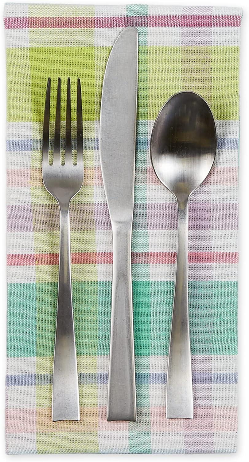DII Spring Plaid Napkin (Set of 6), 20x20", 100% Cotton