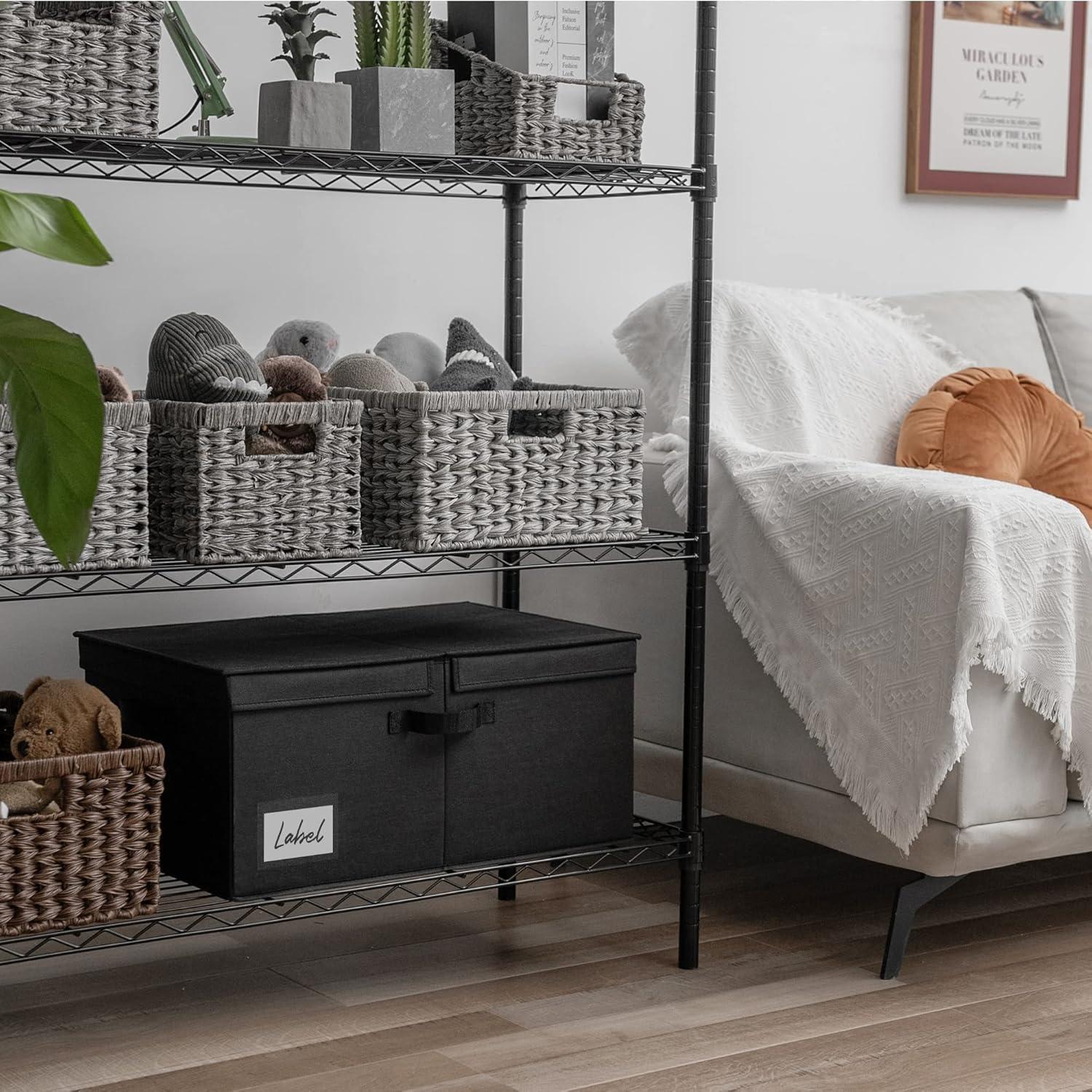 GRANNY SAYS Fabric Storage Bin with Lid, Decorative Storage Box, Extra Large Storage Baskets, Closet Organizer, Gray, 1-Pack