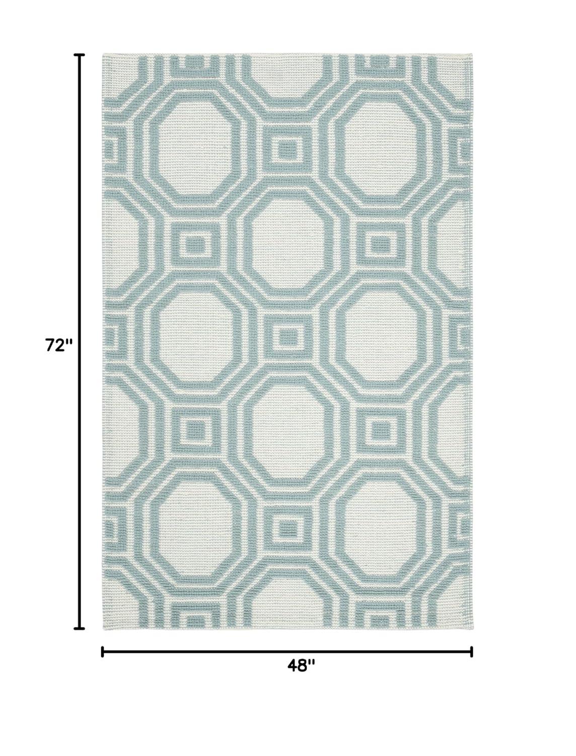 Martha Stewart Puzzle Hand Woven Wool Geometric Rug