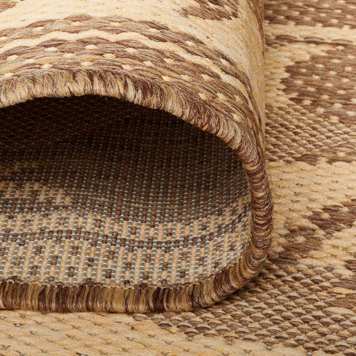 Couristan 5.75' x 9' Beige Island-Inspired Rectangular Area Throw Rug