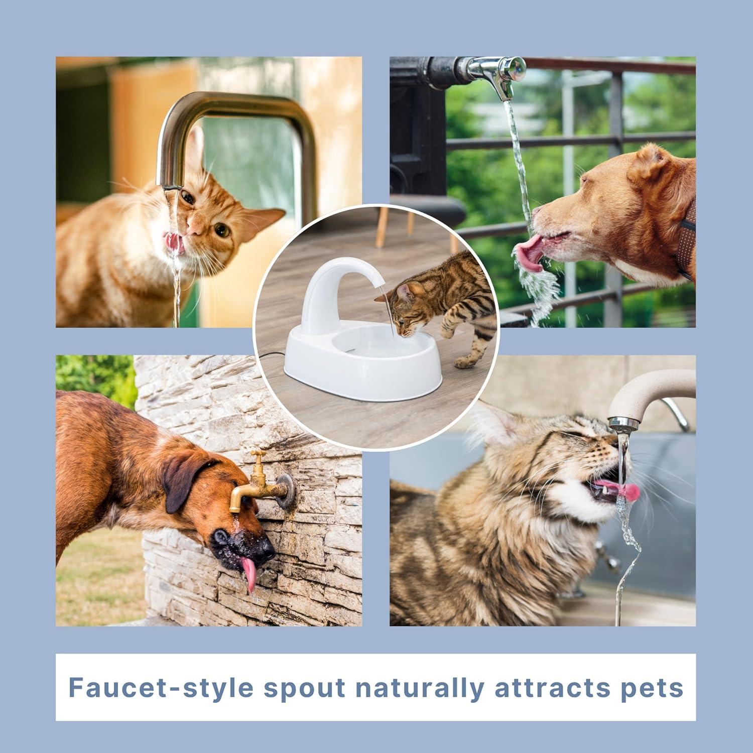 TRIXIE TRIXIE Curved Stream 84.5oz Drinking Fountain for Cats and Dogs, Large Water Fountain for Pets