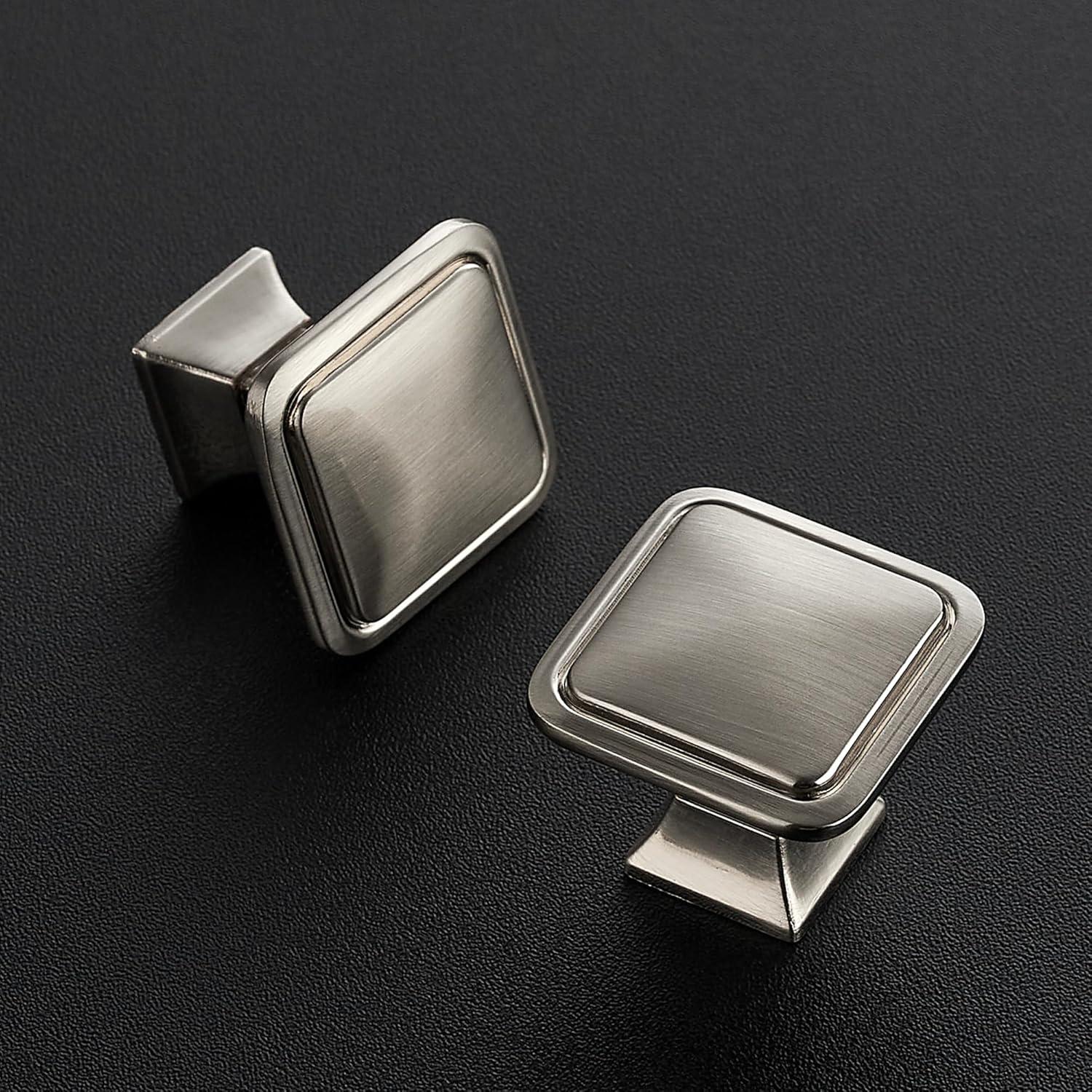 Single Hole Drawer Knobs - 10 Pack Black Cabinet Knobs - Square Dresser Knobs Dresser Handles Closet Door Knobs - Kitchen Cabinet Knobs - Cabinet Hardware