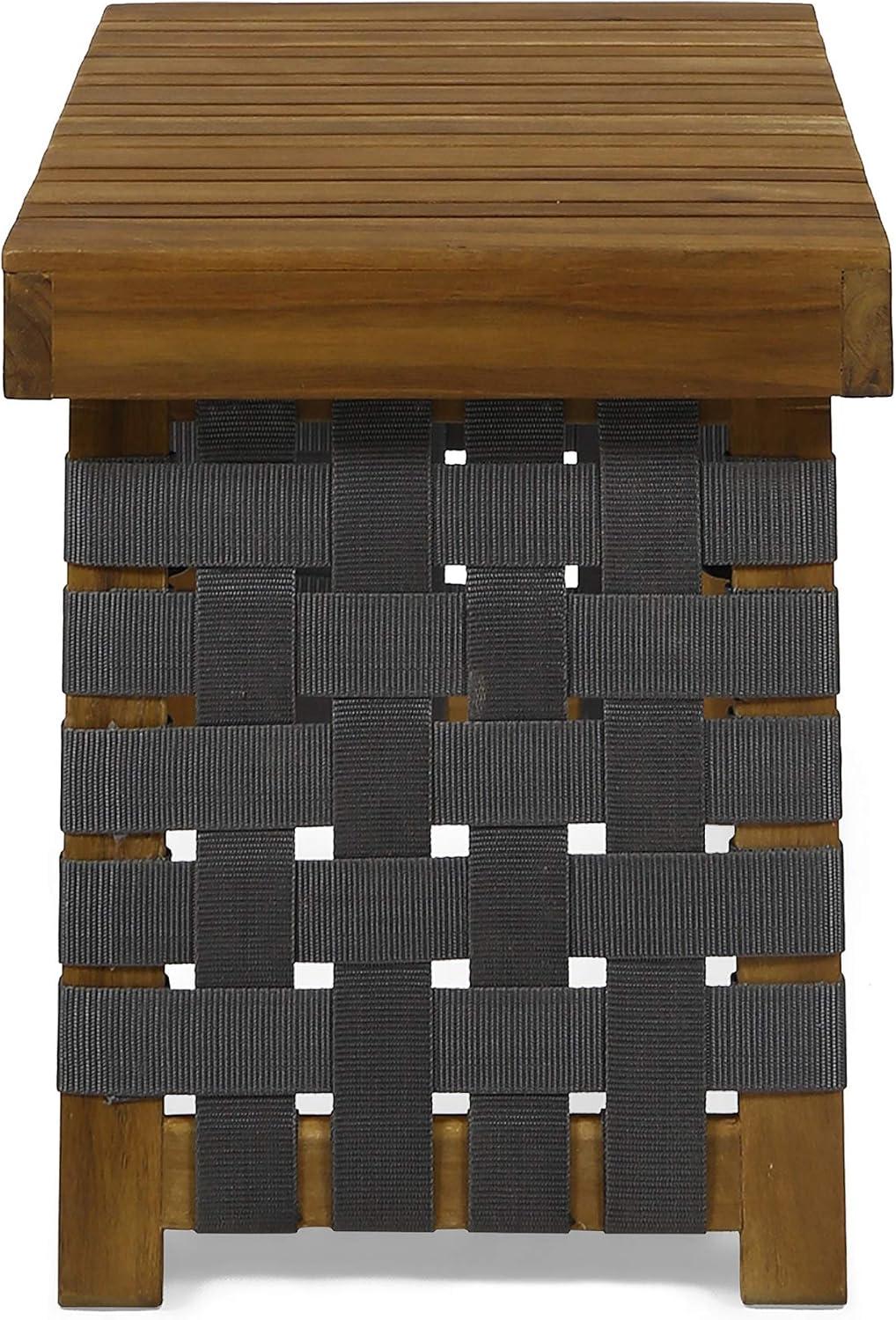 Huntsville Acacia Wood Foldable Side Table - Brown Patina/Gray - Christopher Knight Home: Water-Resistant, No Assembly Required