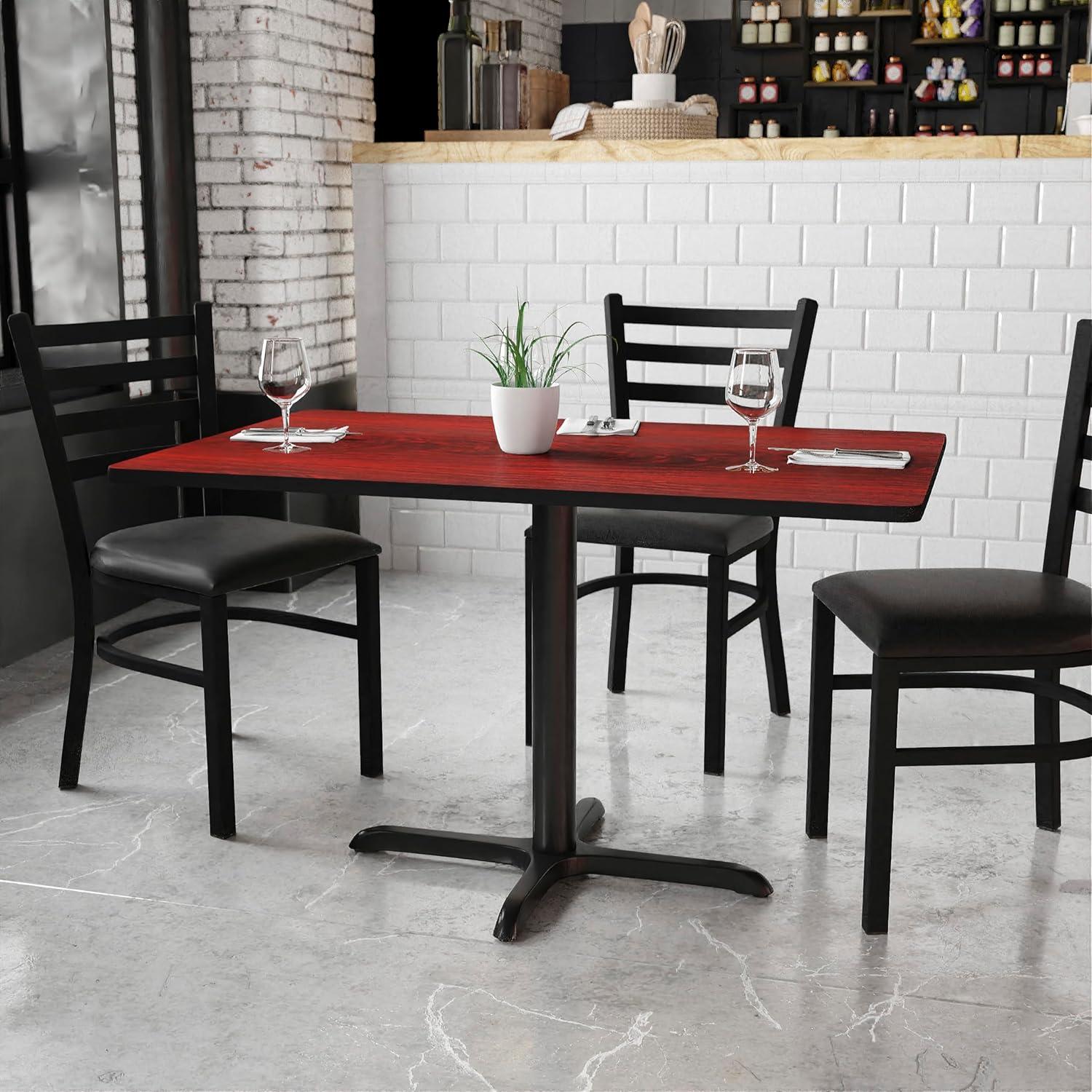 Flash Furniture 30'' x 48'' Rectangular Mahogany Laminate Table Top with 23.5'' x 29.5'' Table Height Base