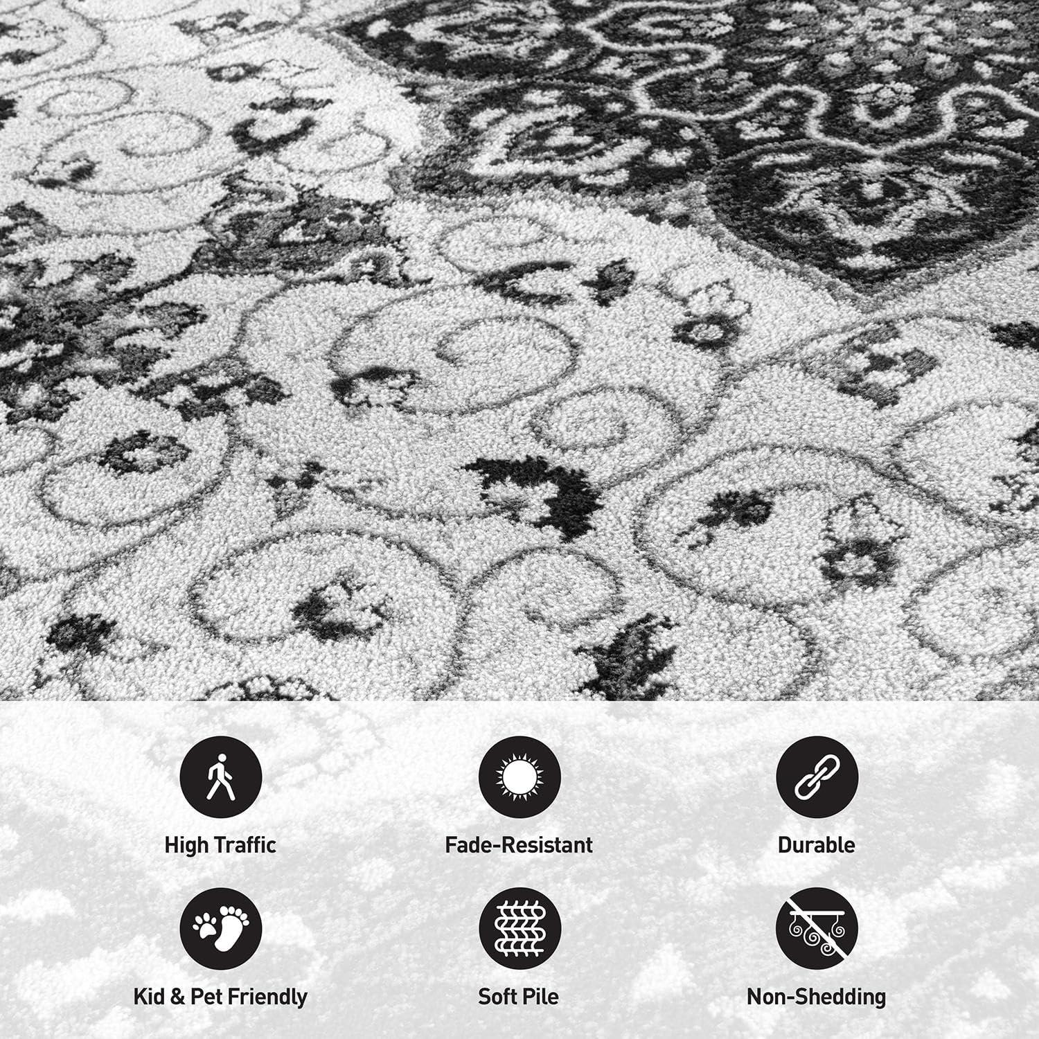 World Rug Gallery Traditional Medallion Area Rug - BLUE 2'x7'