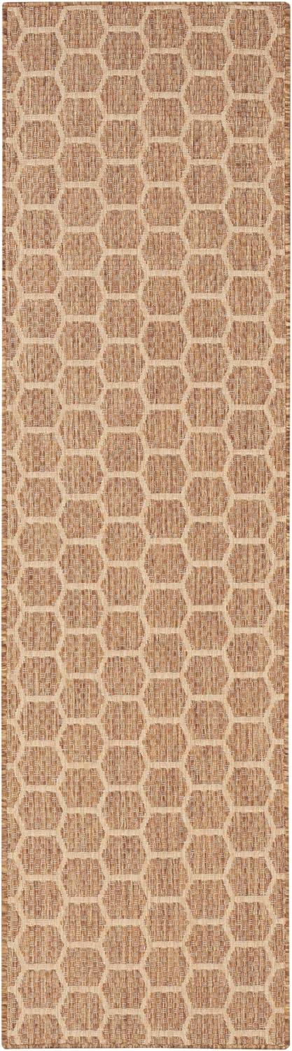 Nourison Reversible Indoor Outdoor 2' x 6' Natural Modern Rug