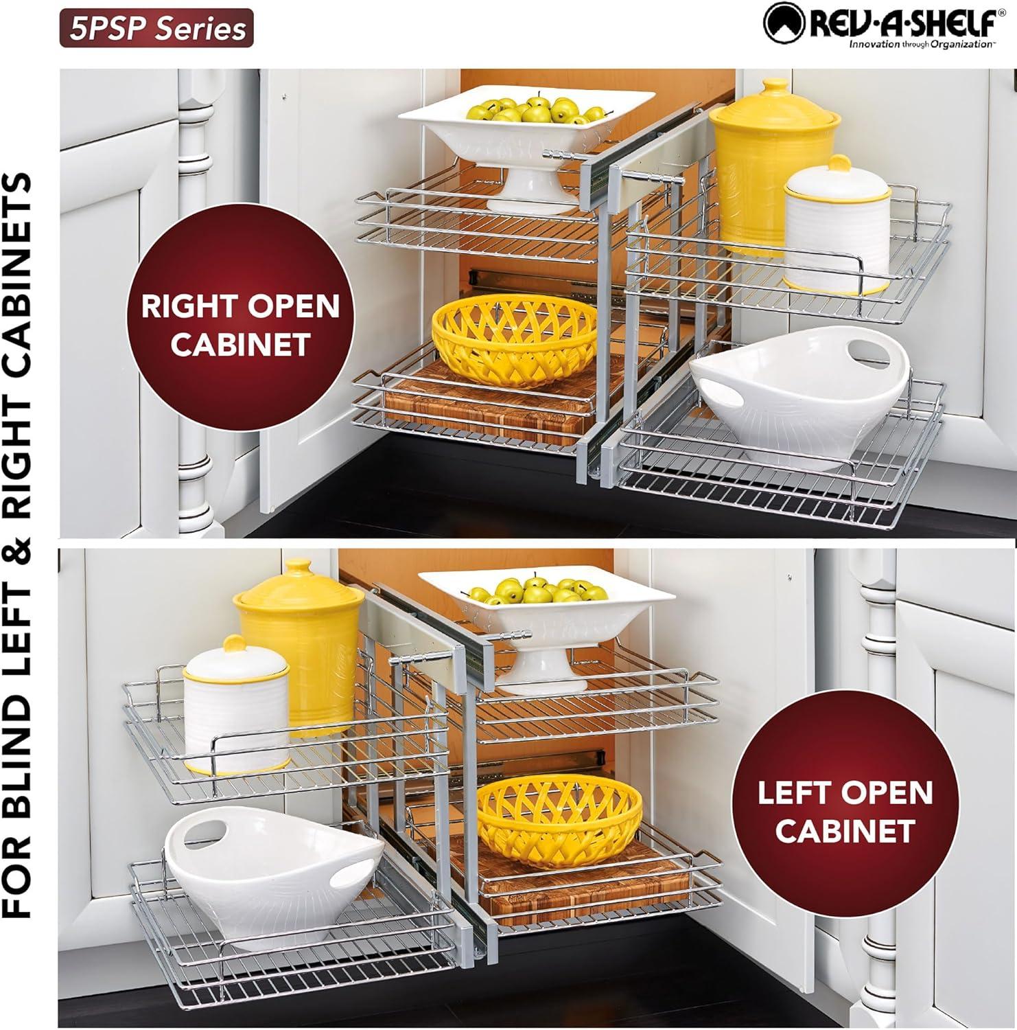 Silver Dual Tier Pullout Shelf Storage Organizer for Cabinets