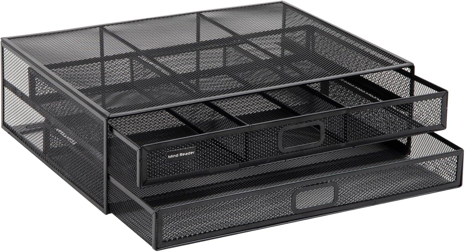 Monitor Stand, Ventilated Laptop Riser, Storage Drawer, Metal Mesh, 15.75"L x 11.75"W x 4.5"H