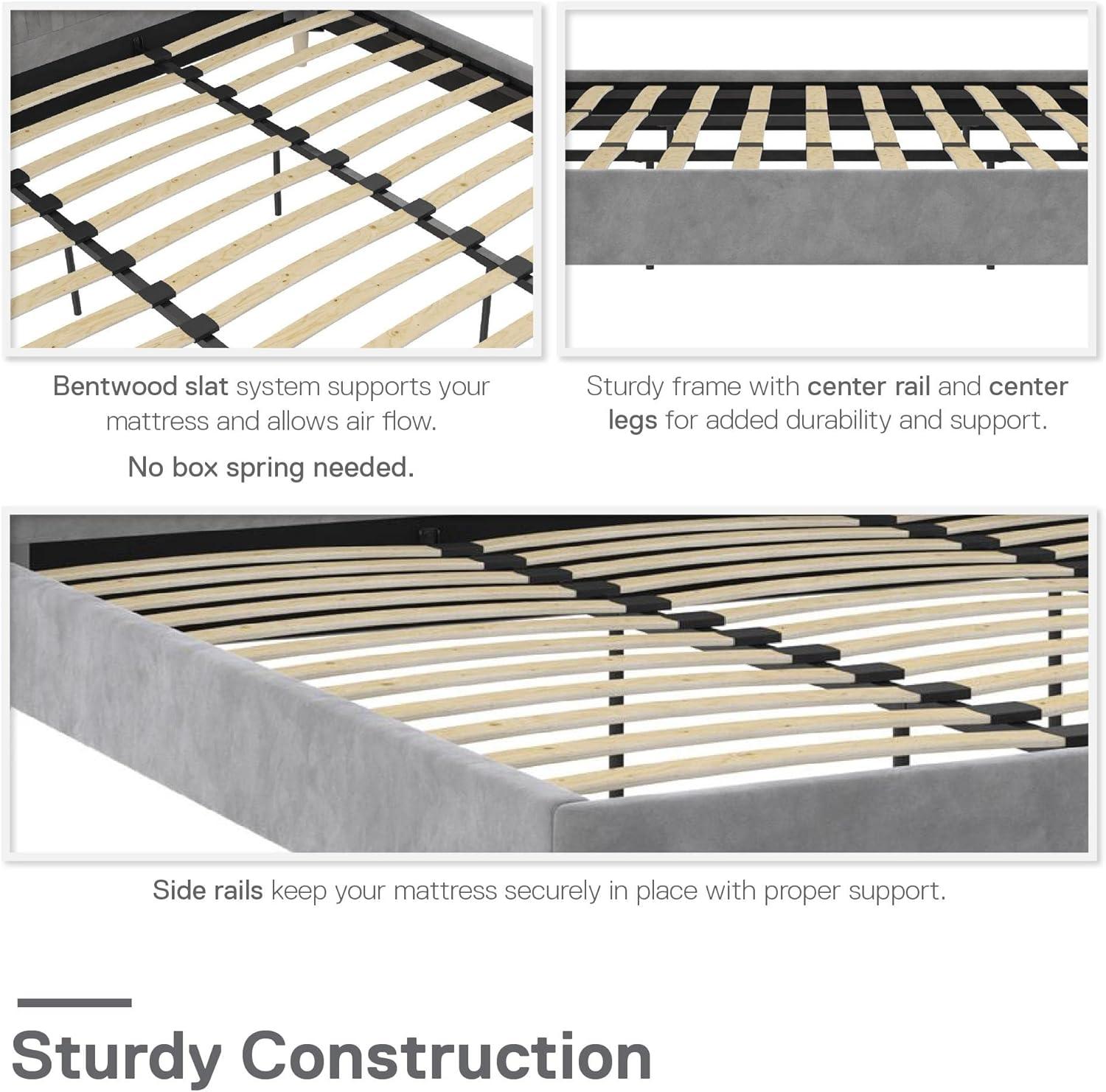 Novogratz Holly King Size Upholstered Platform Bed