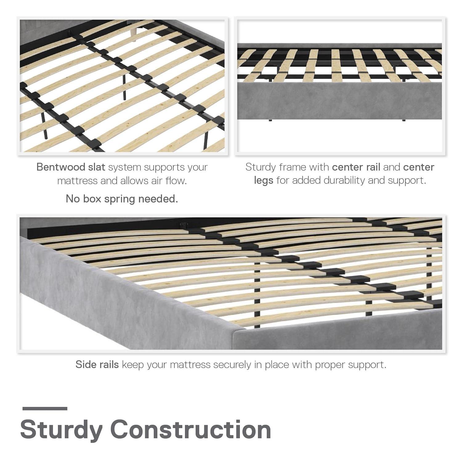 Novogratz Holly King Size Upholstered Platform Bed