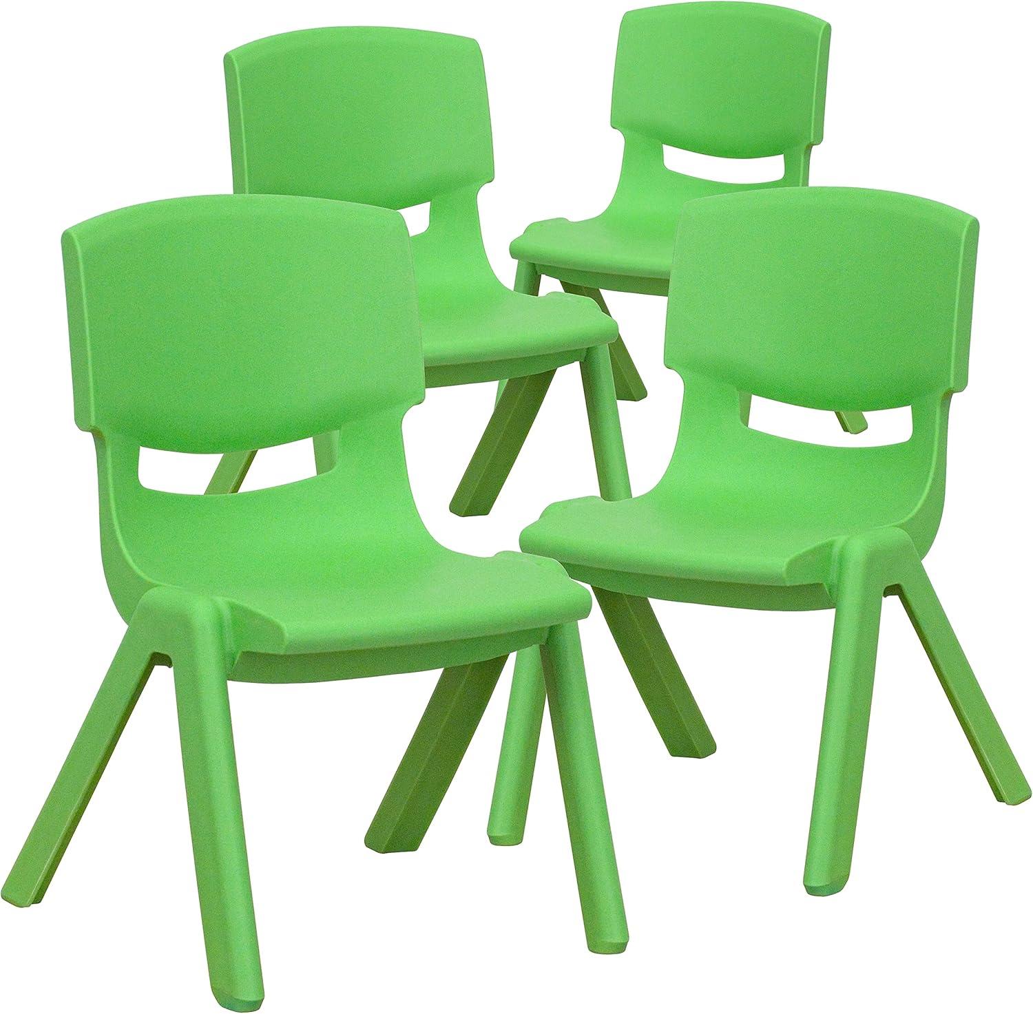 Flash Furniture Goddard Plastic Stack School Chair with Seat, 3rd-7th School Chair (Set of 4)