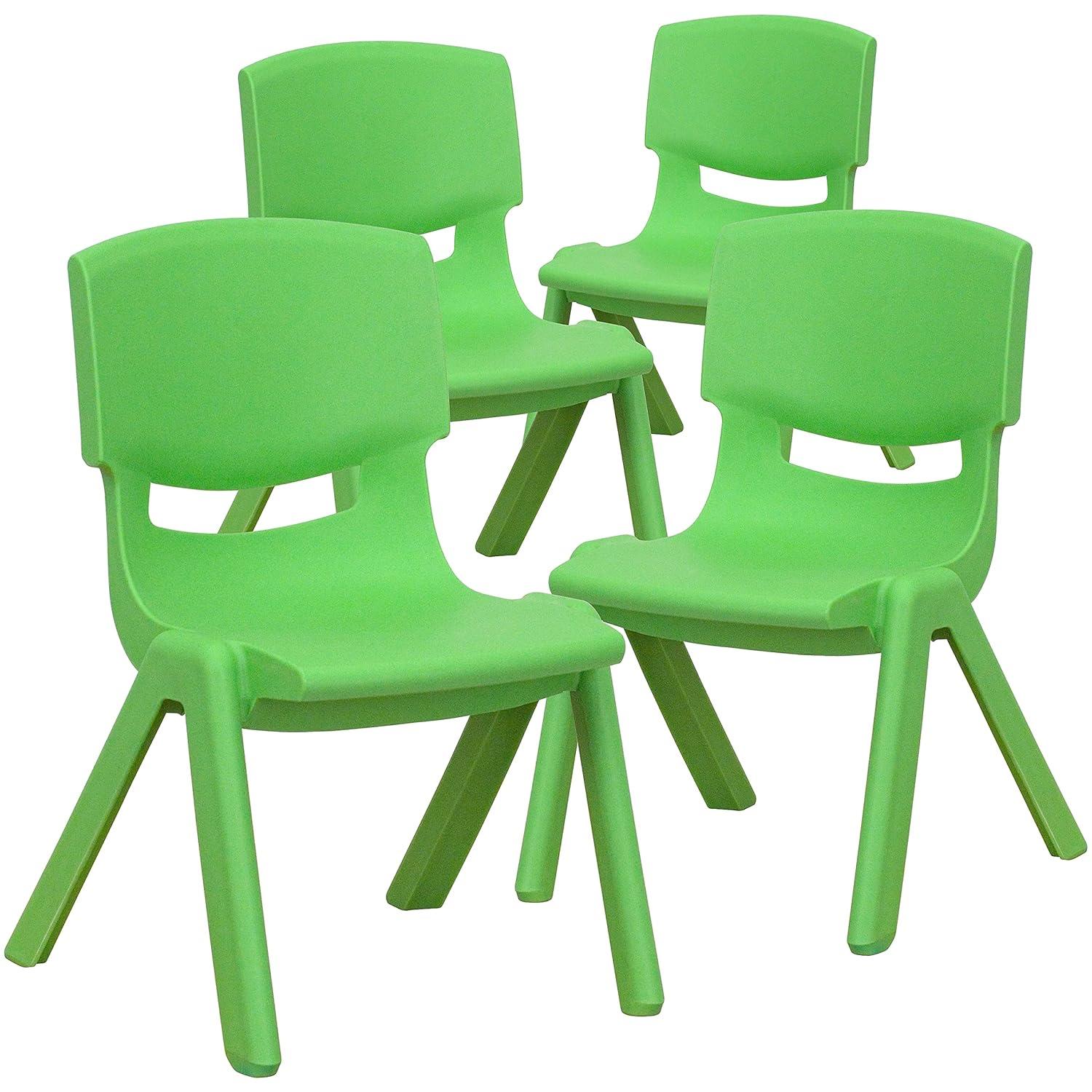 Flash Furniture Goddard Plastic Stack School Chair with Seat, 3rd-7th School Chair (Set of 4)