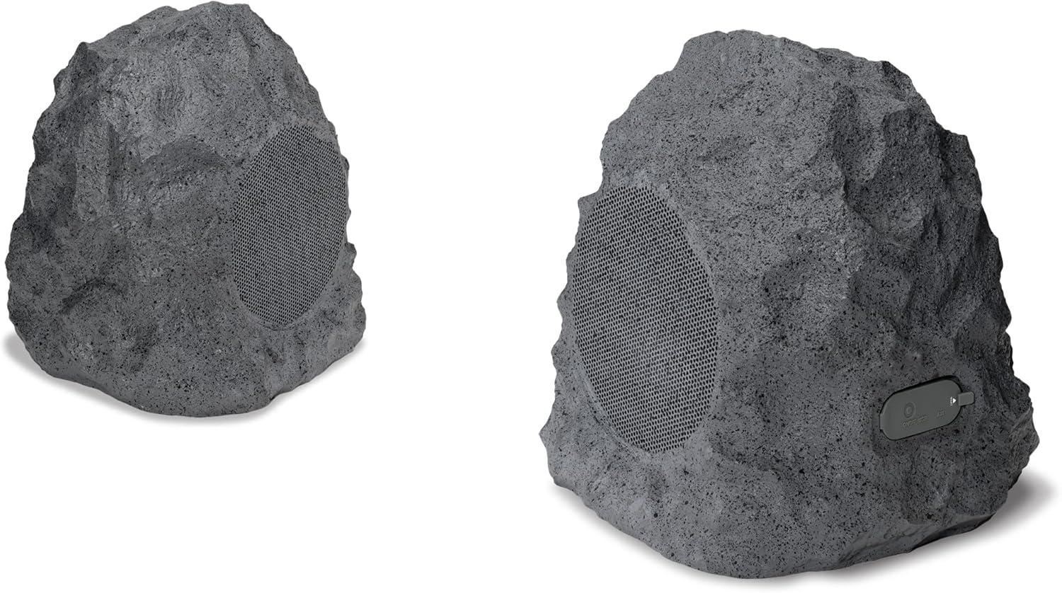 Gray Waterproof Bluetooth Outdoor Rock Speaker Set