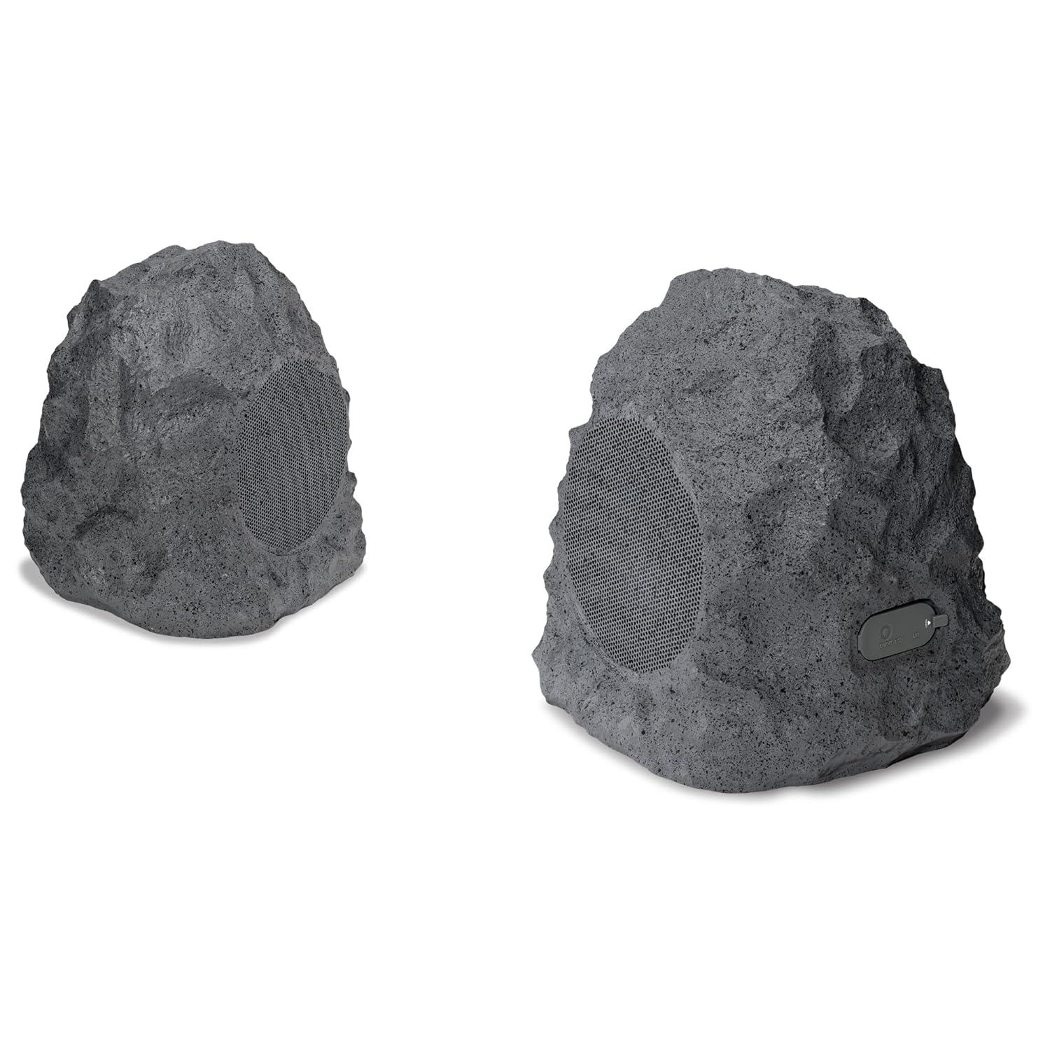 iLive ISBW422G Outdoor Bluetooth 20 Watts Power Rock Speakers with 2 USB charging cable, Gray