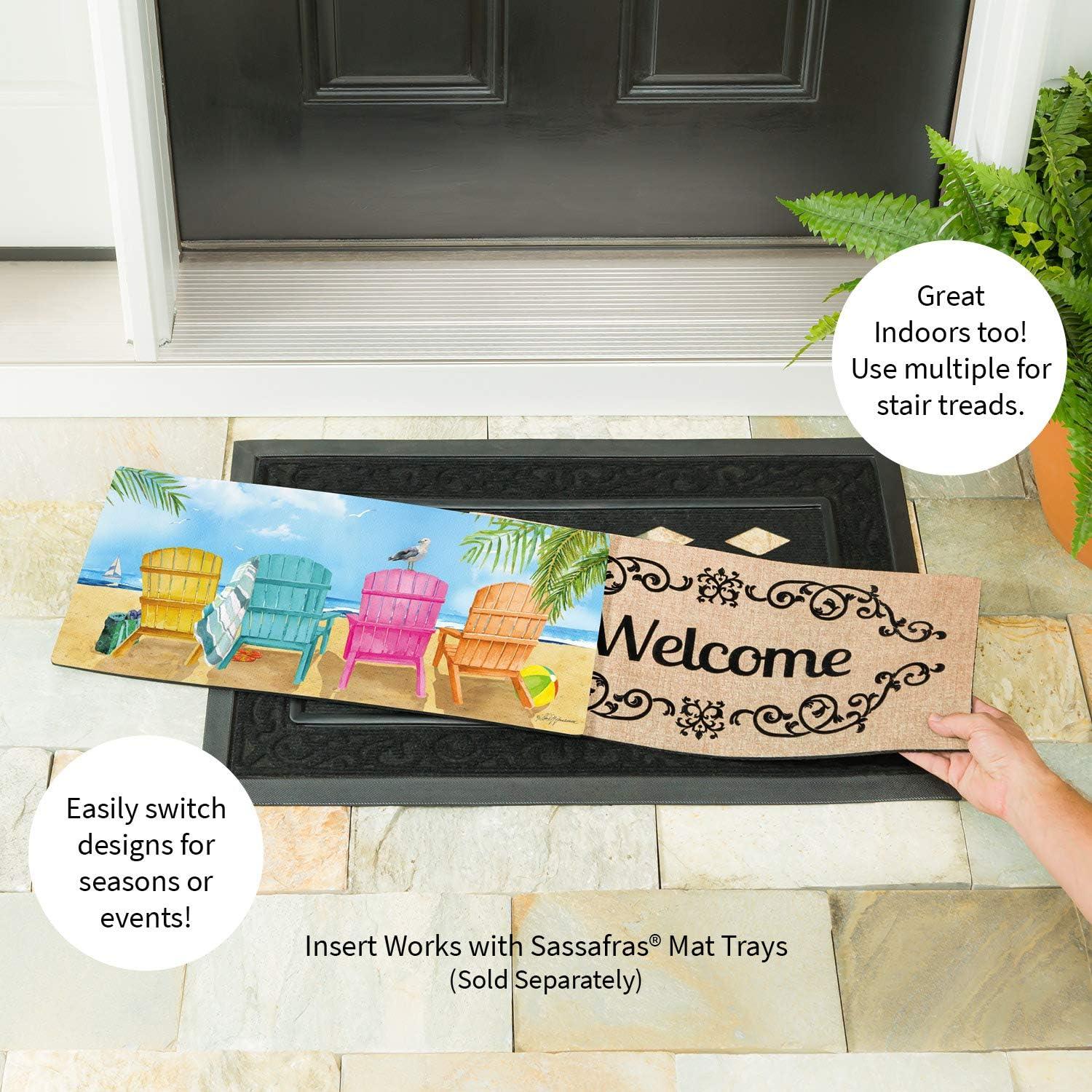 Evergreen Enterprises, Inc Beach Nautical Chairs Sassafras Switch 22 in. x 10 in. Non-Slip Indoor Door Mat