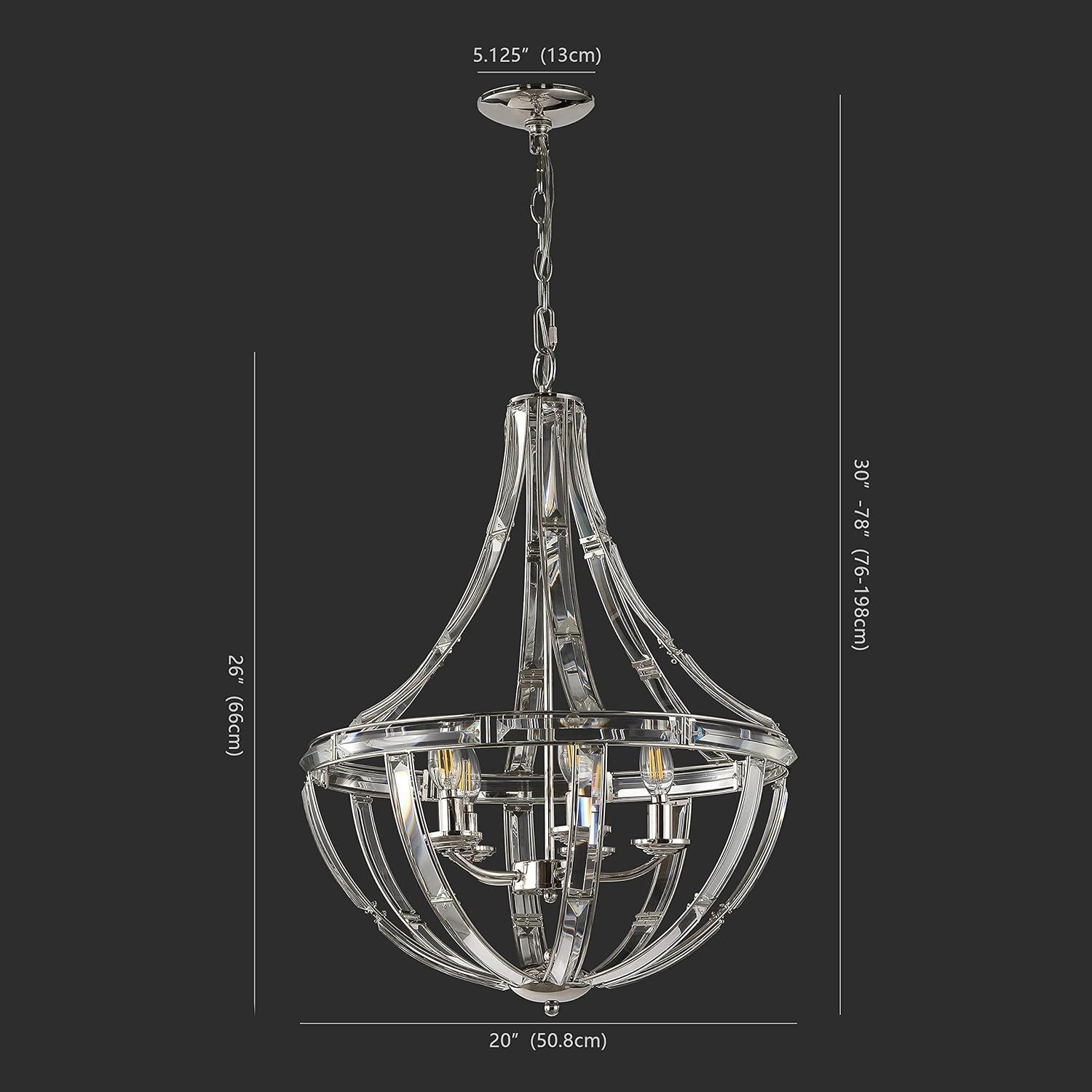 Amira Contemporary Crystal Empire Chandelier in Chrome Finish