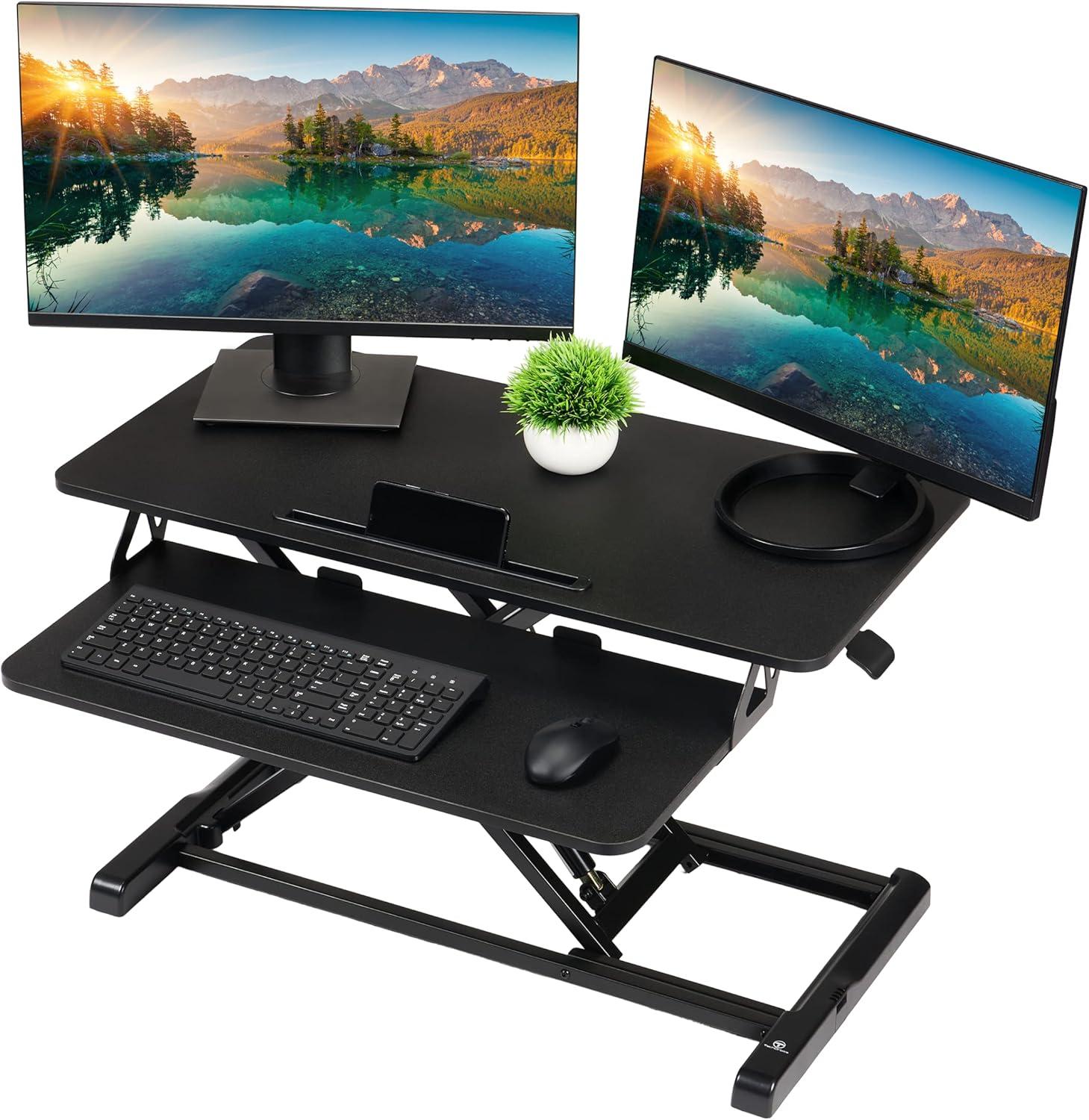 TechOrbits Black Standing 32" Desktop Converter