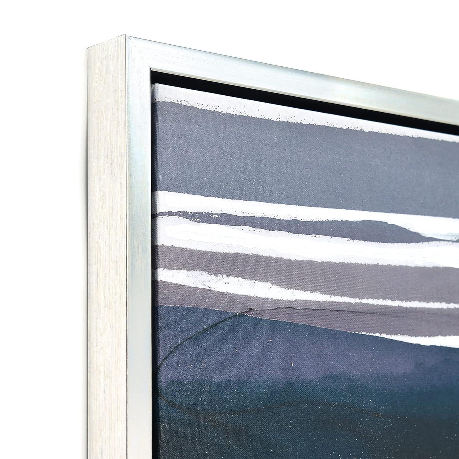 Empire Art Direct Cobalt Streaks 2 Textured Metallic Hand Painted Framed Wall Art, 30" x 40" x 1.5", Ready to hang