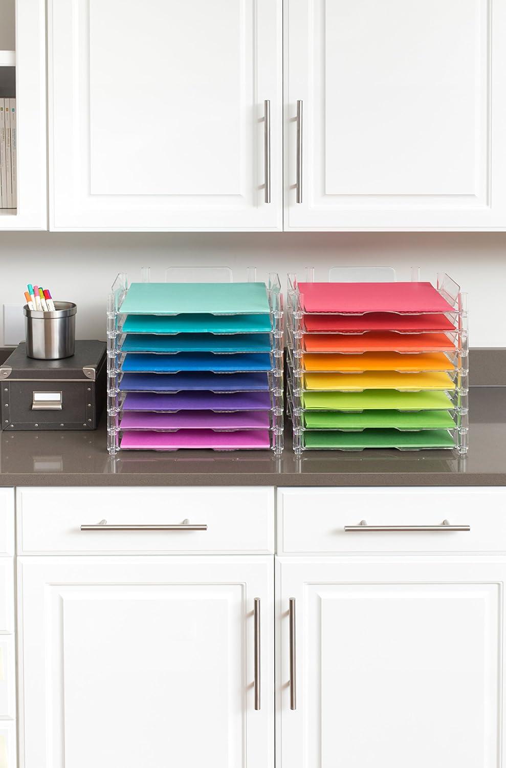 Stackable Acrylic Paper Trays Retail Packaged 4/Pkg-Clear 12"X12"