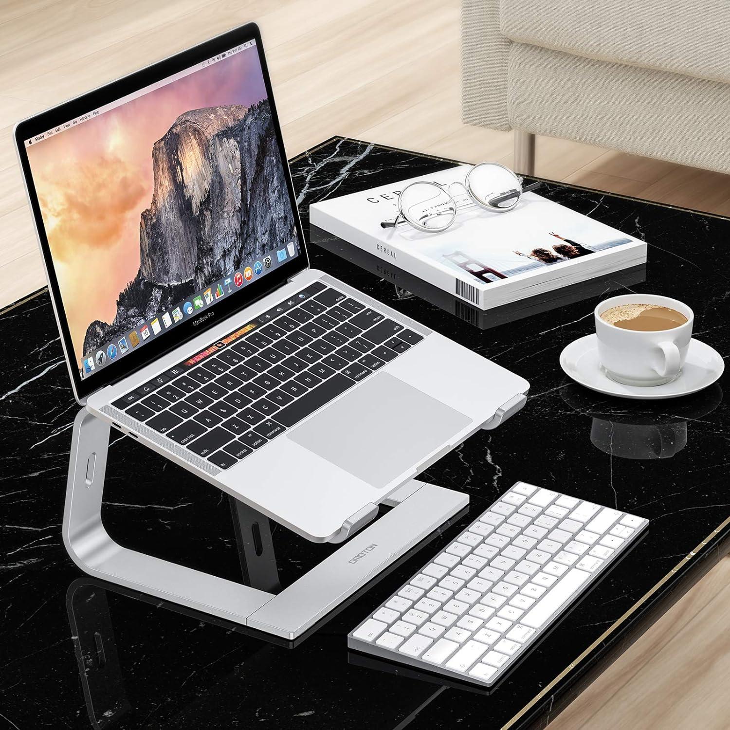 Laptop Stand, Adjustable Ergonomic Laptop Computer Stand for Desk Compatible with MacBook Air Pro, Samsung, Dell XPS, HP, Lenovo More 10-16'' Laptops - Aluminum Alloy