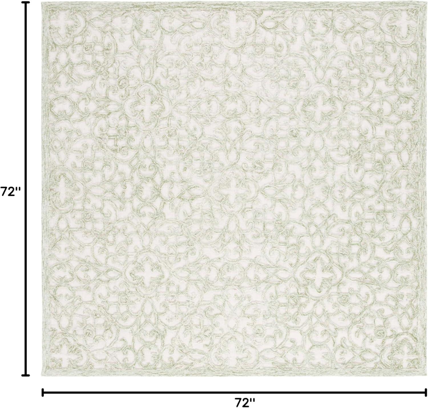 Trace TRC103 Hand Tufted Indoor Area Rug - Ivory/Green - 6'x6' - Safavieh