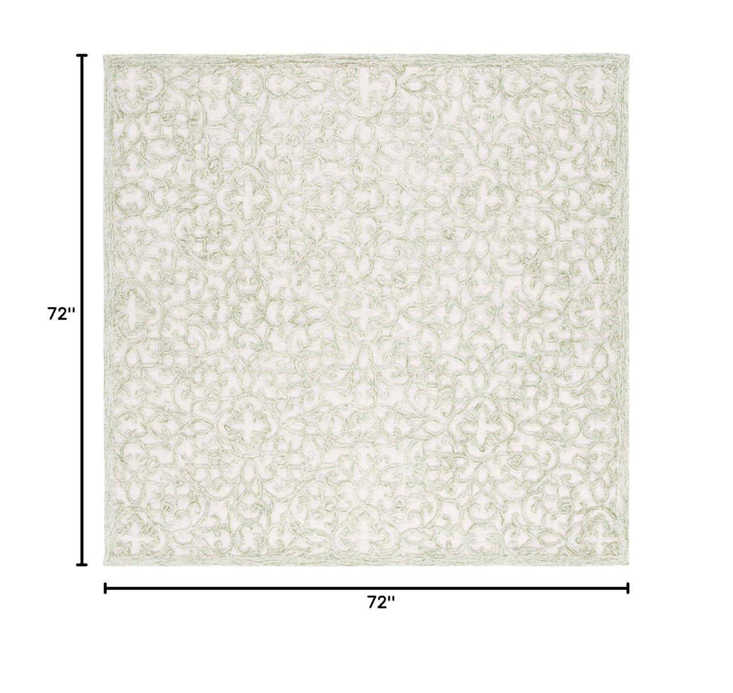 Trace TRC103 Hand Tufted Indoor Area Rug - Ivory/Green - 6'x6' - Safavieh