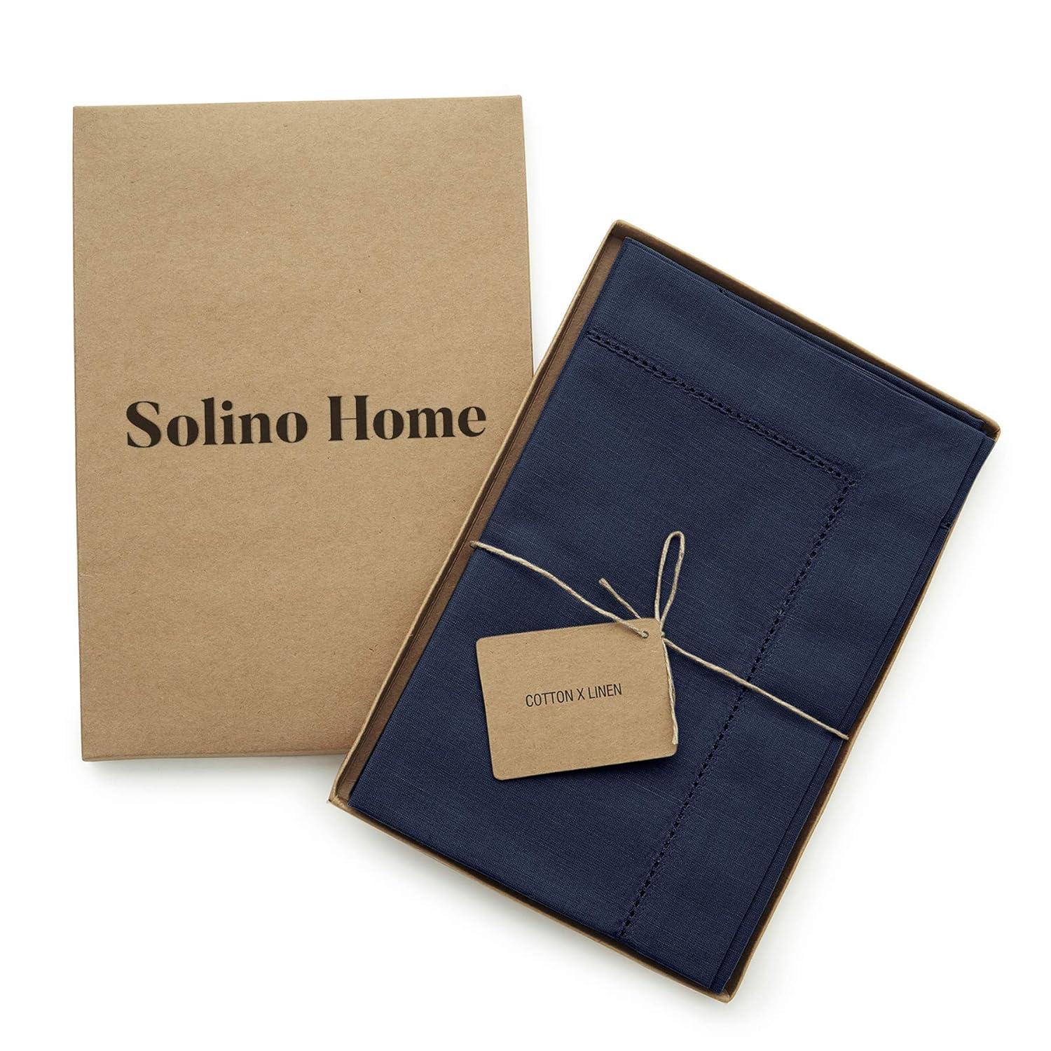 Solino Home Cotton Linen Hemstitch Dinner Napkins (Set of 4)